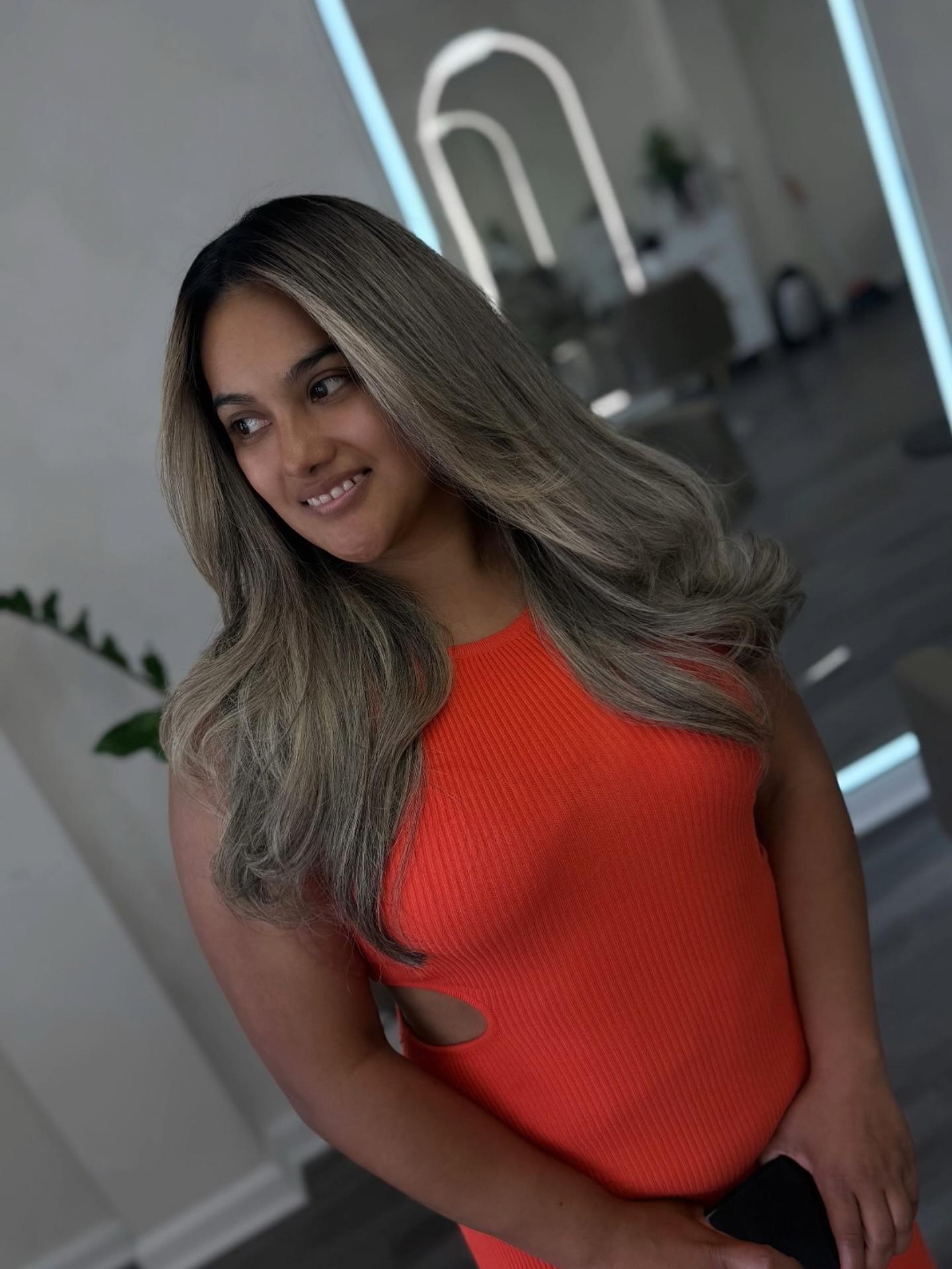 A balayage and color service at Crown and Mane